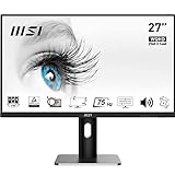 MSI PRO MP273QPDE 69cm (27 Zoll) IPS LED Monitor (16:9, WQHD (2560x1440), 75 Hz, HDMI, DisplayPort, Verstellbar, Anti-Glare Display, Weniger Blaulicht, Rahmenlos)