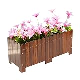 Robuster Hochbeet-Pflanzkasten für Gemüse, Kräuter und Blumen, für den Außenbereich, Holz-Pflanzgefäß für einfaches Pflanzen und Gartenarbeiten