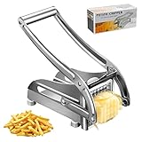 Edelstahl Pommesschneider 2 Einsätze - Gemüseschneider, Pommes Schneider Gerät, Spülmaschinengeeignet, Anti-Rutsch-Technologie, Gemüseschneider, Zubehör für Fritteusen, für Pommes Frites Kartoffel