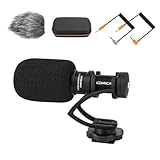 COMICA Kamera Mikrofon,CVM-VM10II Richtmikrofon Cardioid Shotgun Video Camcorder Mikrofon für Canon, Nikon, Fuji, Sony, Panasonic, Olympus DSLR-Kameras, Smartphones (mit Wind Muff) schwarz