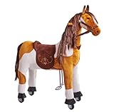 Ponnie - Misty, Kinder Reitpferd, 5-12 Jahre, M, Mechanical Pferd auf Rollen, geeignet für Kinder ab 5 Jahren (Gewichtsanforderung: min. 18 kg bis max. 50 kg)