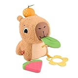 Fisher-Price sensorisches Babyspielzeug Kuschel-Capybara Plüschtier mit Beißring und Rassel für Neugeborene ab 3 Monaten, HYR54