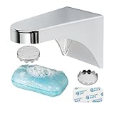 Magnetische Seifenhalterung, 1 Pack, zum Ankleben, Set mit Zwei Seifenplättchen, Seifenhalter bis 150 Gramm Handseifen, Magnethalterung Seife, Magnet Seifenschale für Waschbecken, Dusche, Badewanne