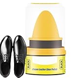 Schuhcreme für Leder | 50 ml Lederreiniger und -spülung – Cremefarbene Schuhpolitur, robuster Konservierungsschutz, intensive Pflege, pflegend für trockenes, rissiges Leder, Schwarz , Refer to