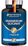 Magnesium Glycinat + Vitamin B6 | Optimale Bioverfügbarkeit | 1,5 Monatsvorrat | 90 Kapseln Hochdosiert Magnesiumcitrat + Bisglycinat OHNE Zusatzstoffe Entspannung Schlaf Muskeln Nerven Anti Stress