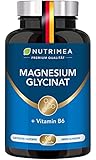 Magnesium Glycinat + Vitamin B6 | Optimale Bioverfügbarkeit | 1,5 Monatsvorrat | 90 Kapseln Hochdosiert Magnesiumcitrat + Bisglycinat OHNE Zusatzstoffe Entspannung Schlaf Muskeln Nerven Anti Stress