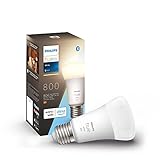 Philips Hue White E27 LED Lampe (806 lm), dimmbares LED...