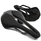 IMPALAPRO 3D Gedruckter Fahrradsattel aus Vollcarbon 180g 250x140mm – Ultraleichter un Komfortabler Carbon Sattel Sattel mit Ergonomischem Design und Wabenstruktur für Rennrad und MTB