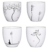 Tee Tasse, Handgemachte Chinesische Keramik Kung Fu Teetassen von 4, Geschenke, 150 ml
