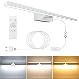 NIORSUN LED Spiegelleuchte Bad Mit Schalter, 15W 60cm, 1400 Lumen, Kostenlose Dimmung 3000K - 6000K, Spiegel Beleuchtung Mit Fernbedienung,Badezimmer Lampe, IP44, 600mm Wandlampe Badezimmer