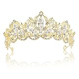 Prinzessin Tiara Kristall Krone Damen Prinzessin Krone Dold Prinzessin Tiara Crown Krone Mädchen Hochzeit Tiaras und Kronen für Frauen Strass Kristall Königin Tiara für Hochzeit,Festzüge