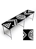 BeerBaller® Allblack Beer Pong Tisch | schwarzes Gestell - Kratzfeste Oberfläche - Becherhalter | Klappbarer Bierpong Tisch mit Bällehalter & 6 Bier Pong Bälle | Trinkspiel | Bierpong Tische