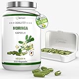 Moringa Oleifera 300 Kapseln, 1800mg Hochdosiert, 3-4 Monatsvorrat, inklusive Pillenbox, hochdosiert, 100% Vegan, rein pflanzlich, Laborgeprüft, Made in Germany