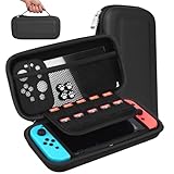 Vicloon Kompatibel mit Tasche Nintendo Switch/Switch OLED, 10 in 1 Set Nintendo Switch Tragetasche,Protective PU Leather, Schutzhülle mit Aufbewahrung für 10 Spiele, Konsole & Zubehör-Schwarz