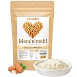 Mandelmehl 1kg, gemahlene Mandeln, naturbelassen, blanchiert vegan, low carb, almond flour, zum Kochen und Backen, sorgfältig in Deutschland abgefüllt