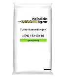 Heinrichs Agrar NPK-Volldünger 15-10-10, Premium Rasendünger für Ganzjährige Anwendung, 10 kg für bis zu 400 m²