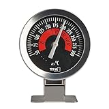 TFA Dostmann Backofenthermometer analog 14.1030.60 zur Temperaturüberwachung des Backofen aus Edelstahl zum Hängen oder Stellen bis 300Degree C Silber