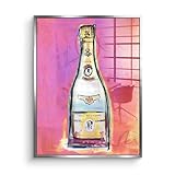 Acrylglasbild Cristal pink Champagner Louis Roederer Lifestyle luxus Größe 200 X 150 CM, Farbe Silber