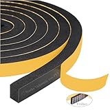 Yotache Moosgummi Dichtungsstreifen Kompriband 12mm(B) x 10mm(D) Isolierband Fenster-Türdichtung Gummidichtung Schallschutz Foam Tape (2 Rollen je 2m lang)