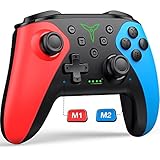 HELLCOOL Switch Controller, Kabellos Switch Controller für Switch/Lite/OLED Konsole, Switch Pro Controller mit Macro/Turbo/Aufwachfunktion, Präzise Steuerung, Dual Motors Vibration, 15 Std Spieldauer