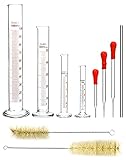 QWORK 4 Pcs Messzylinder Glas, 5 ml/10 ml/50 ml/100 ml, mit...