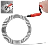 Rohrreinigungswellen, 5 Meter langer Spiralabflussreiniger mit Bohrer, manuelle Bedienung, geeignet für Waschbecken, Badewannen, Toiletten und Duschräume