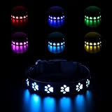 Ankilo LED Leuchthalsband Hund,Leuchthalsband für Hunde Aufladbar,Hundehalsband Leuchtend Halsband für Hunde Einstellbare Größe Sicherheit,7 Farbwechsel Halsband Hund Helle Sicherheit,S