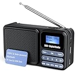 Gallypek tragbares DAB Radio, DAB plus Radio FM Radio mit Bluetooth 5.0& 40 Voreinstellungen Küchenradio mit Kabel oder 2200mAh Akkubetrieb, support Solar& USB charing USB flash drive/TF/AUX Anschluss