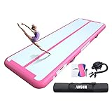 AWSUM 4 m x 2 m x 10,2 cm Gymnastik Luftmatte Tumbling Matte Gymnastik Tracks mit elektrischer Luftpumpe für Fitnessstudio/Wasser/Yoga/Heimgebrauch