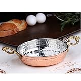 Kupferpfanne – Traditionelle türkische Bratpfanne mit Messinggriffen zum Kochen von Eiern, Omelettes und mehr
