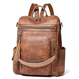 Shrrie rucksack damen elegant geeignet für 15,6Zoll-Notebooks Langlebig wasserdicht Damen aus Leder mit Laptopfach,Reiserucksack Lederrucksack Schulrucksack mit Geldbörse Wasserdicht Arbeit Business