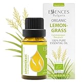 Essences Bulgaria Bio-Zitronengras-Ätherisches Öl, 15 ml | Cymbopogon flexuosus | 100% Rein | Natürlich | Unverdünnt | Therapeutische Qualität | Aromatherapie | Vegan
