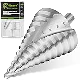 Pinava® HSS Stufenbohrer 6-60mm [12mm Schaft] - Scharfer & Präziser Kegelbohrer für Metall, Holz, Kunststoffe - Schälbohrer 12 Stufen - Konusbohrer mit Doppelspirale für Heimwerken usw.