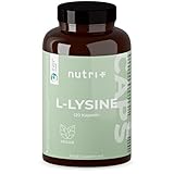 Nutri + L-Lysin Kapseln hochdosiert + vegan - 2200mg pro Tagesdosis - laborgeprüft - 120 Caps je 550mg - Baustein für Kollagen & Bindegewebe