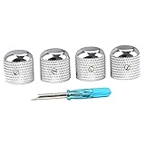 Cabilock Gitarren Drehknopf Metall Lautstärkeregler Potentiometer Ersatzknöpfe Gitarre und Bass Robust Langlebig mit Skala Einfache Montage