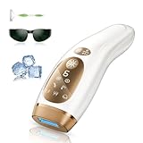 Haarlosy IPL Geräte Haarentfernung mit Gefrierfunktion - 9 Energiestufen 999900 Lichtimpulse Laser Haarentfernung, Schmerzfreie Haarentfernungsgerät Zuhause für Gesicht Körper Achseln Beine