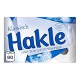 Hakle Klassisch Toilettenpapier – 80 Rollen, Die Sanfte Reinigung und Pflege für Wohlbefinden
