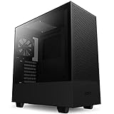 NZXT H5 Flow - CC-H51FB-01 - Premium ATX Mid-Tower PC Gaming Gehäuse - Airflow Mesh Front - Seitenteil aus gehärtetem Glas - Extra GPU Lüfter - Wasserkühlung Ready - USB C - Schwarz