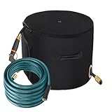 Gartenschlauch-Aufbewahrungstopf – 45,7 X 33 Cm Großer Schlauchhalter, Langlebiger Harzbehälter Mit Deckel, Wetterbeständiger Organizer | Perfekt Als Zubehör Für Hof, Terrasse, Bauernhof, Garten, Weg,