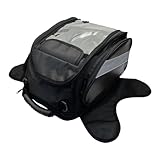 shjxi Motorradtasche | Motorradtasche | Schwarze Motorradtasche | Geräumige magnetische Tanktasche mit wetterfestem Design, Helmaufbewahrung, reflektierenden Seiten und verstellbarem Schultergurt