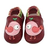 Krabbelschuhe Baby Mädchen Baby Jungen Hausschuhe Babyschuhe Weicher Leder mit Wildledersohlen Lederschuhe Kleinkind 0-24 Monate