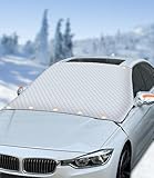 Frontscheibenabdeckung Winter Windschutzscheibenabdeckung Auto mit 9 Magnet Fixierung Abdeckung Windschutzscheibe Winter Schutzabdeckung Faltbare für EIS, Frost, 170 x 143 cm Geeignet für SUV MPV