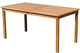 ASS Teak XL Holztisch 150x80cm Gartentisch Garten Tisch Holz sehr robust Modell: JAV-Alpen