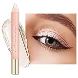 Oulac Lidschatten Stift Wasserdicht|Hochpigmentierter Lidschatten|Langanhaltend und Glatt|Schimmerndes Finish|Make-up Für Faltenfreie Augen|Vegan | Creme Weiß 3.8g (01)