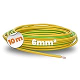 10 Meter Lapp 4520004 H07V-K 6 mm² grün-gelb I Verdrahtungsleitung I Aderleitung flexibel I PVC-Einzelader I Litze 6mm2 I Verdrahtung