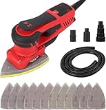 Deltaschleifer 350W Multischleifer Schleifmaschine mit 12 Schleifpapieren, bürstenlosem Motor, 10000 U/min, Handschleifer für Holzbearbeitung und Polieren