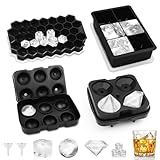 Eiswürfelbehälter mit Deckel Eiswürfelform Silikon 4...