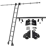 DRFGNF Hardware-Kit für rollende Bibliotheksleitern, 3,3 Fuß 20 Fuß Schiebetürschiene für Scheunentore mit Verlängerungszubehör, rundes mobiles Schienenkit aus Stahl (Größe: 3,3