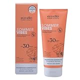 eco elio LSF 30 nachhaltige Sonnencreme 200ml 'Sommer Vibes' I Wasserfeste Sonnencreme ohne Octocrylene und Mikroplastik I Sonnencreme Kokosduft I Sunscreen Face Sonnencreme Körper 30