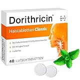 Dorithricin Halstabletten Classic 40 Lutschtabletten bei Halsschmerzen & Schluckbeschwerden - bekämpft Bakterien & Viren - Minzgeschmack - ab 2 J